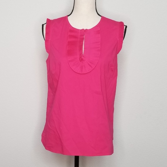 J. Crew Factory Tops - 💎J. Crew Factory pink ruffle bib sleeveless top
